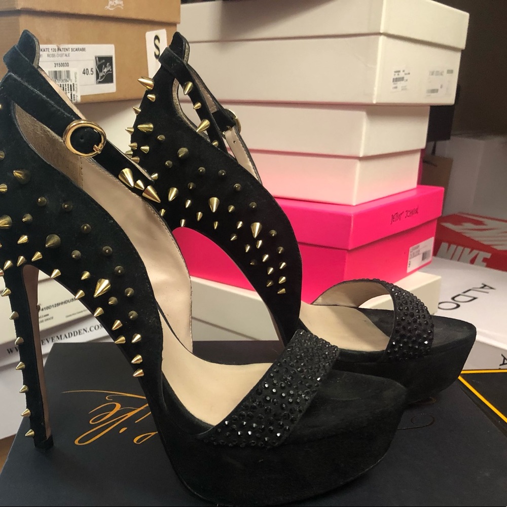 Black and God Platform Sandals!